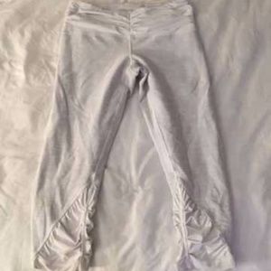 Lululemon Embrace White Denim Crop 8 Ruched Ankle